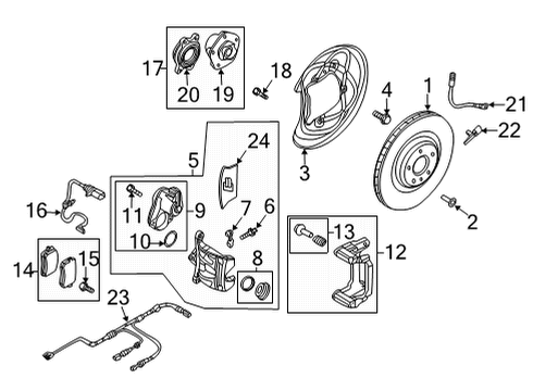 2022 Audi RS7 Sportback Brake Components Diagram 4