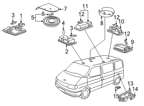 Dome Lamp Assembly Diagram for 443-947-105-C-P21