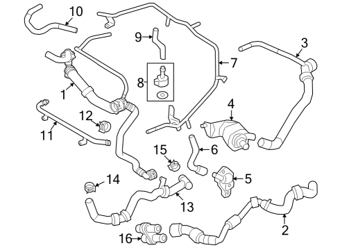 2020 Audi TT Quattro Upper Hose Diagram for 5Q0-122-101-HB