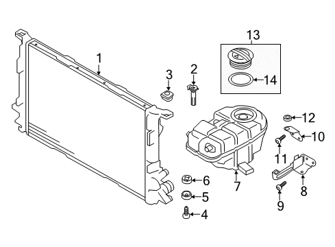 2013 Audi A7 Quattro Radiator & Components, Water Pump Diagram 3