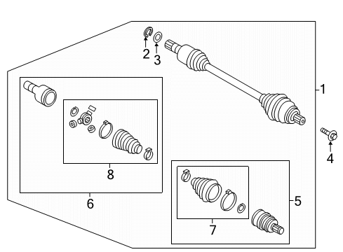 2020 Audi Q3 Drive Axles - Front Diagram 1