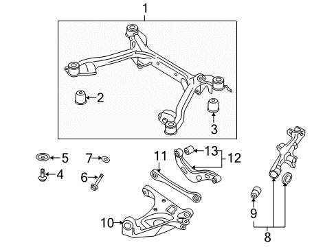 2008 Audi RS4 Rear Suspension, Control Arm Diagram 8