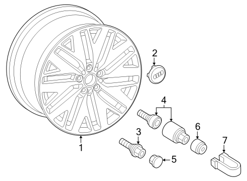 2022 Audi RS7 Sportback Wheel, Alloy Diagram for 4K0-601-025-DF