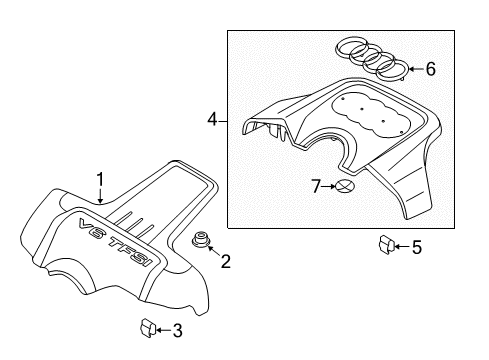 2016 Audi S5 Engine Appearance Cover Diagram 2