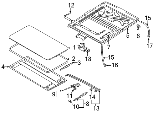 2002 Audi A8 Quattro Sunroof  Diagram 2