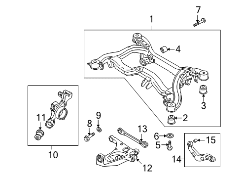 2004 Audi A4 Quattro Rear Suspension, Control Arm Diagram 6