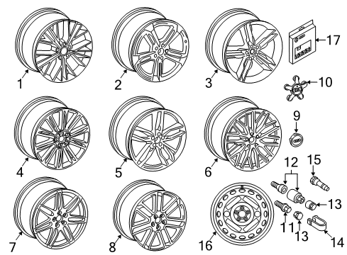 2016 Audi RS7 Wheel, Alloy Diagram for 4H0-601-025-BP