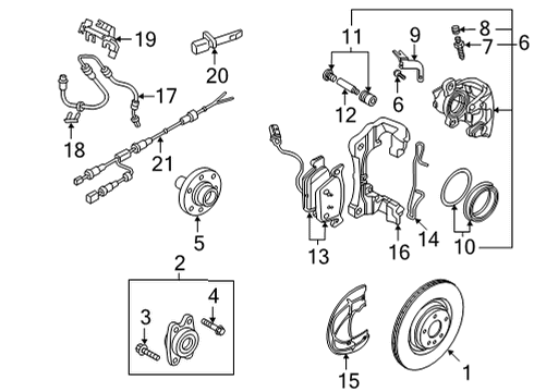 2023 Audi S5 Sportback Front Brakes Diagram 1