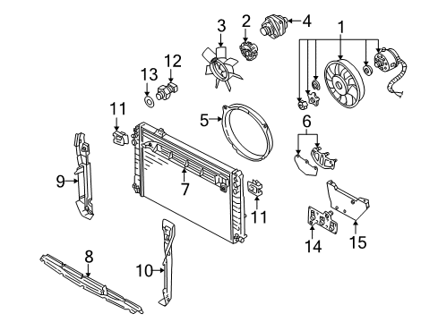2002 Audi S8 Fan Assembly Diagram for 8D0-959-455-C