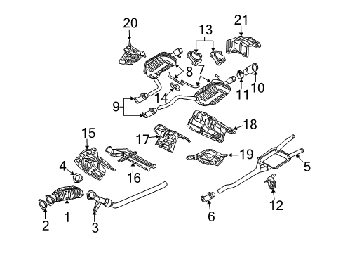 2004 Audi A4 Resonator Clamp Diagram for 1K0-253-141-K