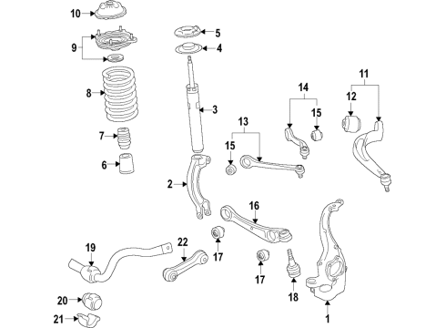 2018 Audi A7 Quattro Front Suspension, Control Arm Diagram 2
