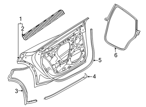 2022 Audi e-tron GT Lower Weatherstrip Diagram for 4J3-839-789-A