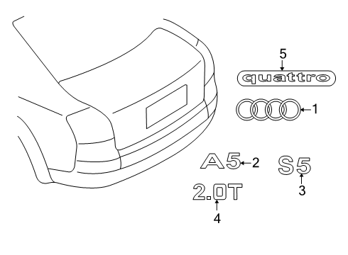 2019 Audi S5 Exterior Trim - Trunk Lid Diagram 1