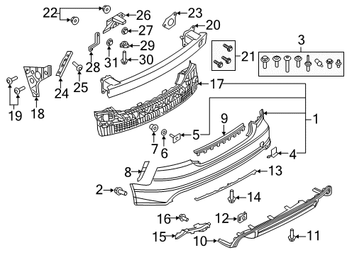 2017 Audi A7 Quattro Bumper Cover Diagram for 4G8-807-067-AT-GRU