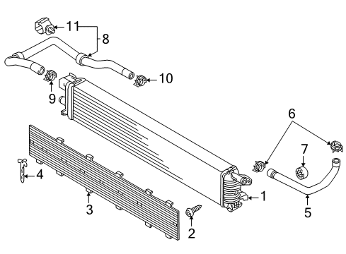 2013 Audi A7 Quattro Radiator & Components, Water Pump Diagram 1