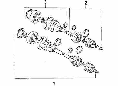 1992 Audi 80 Quattro Rear Suspension System, Rear Axle Diagram 1