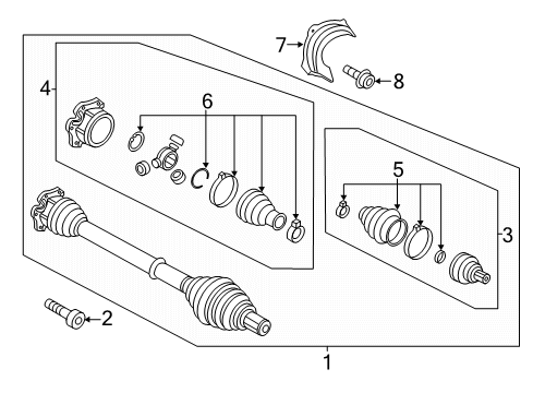 2018 Audi A5 Quattro Outer Boot Diagram for 8W0-498-203
