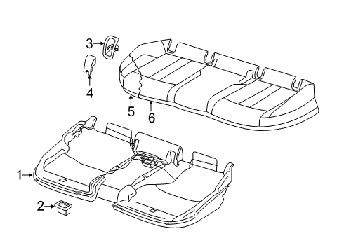 2021 Audi A5 Sportback Rear Seat Components Diagram 2