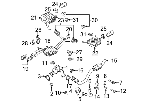 2014 Audi S5 Exhaust Components Diagram 1