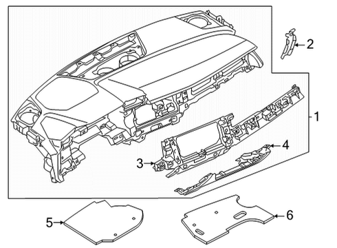 2022 Audi A3 Instrument Panel, Body Diagram 4