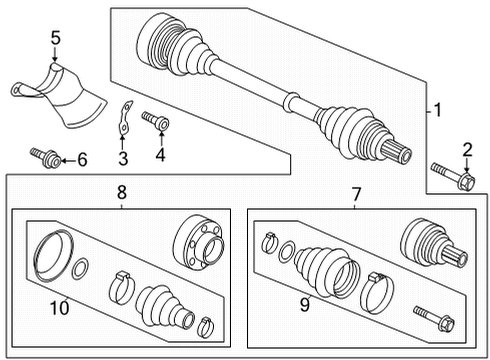 2022 Audi S7 Sportback Drive Axles - Rear Diagram 2