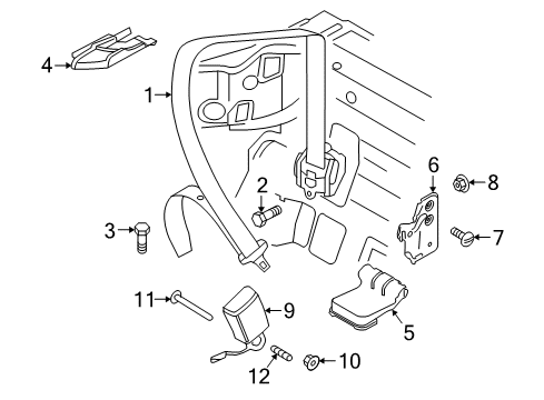 2020 Audi S5 Rear Seat Belts Diagram 2