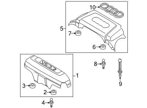 2008 Audi A4 Quattro Engine Appearance Cover Diagram 4