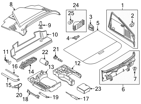 2013 Audi TTS Quattro Interior Trim - Rear Body Diagram 1
