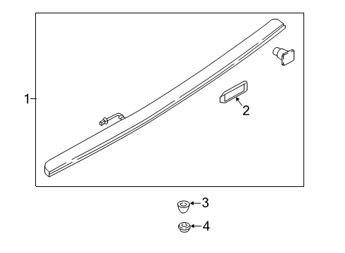 2019 Audi A5 Quattro High Mount Lamp Grommet Diagram for 8T8-945-243