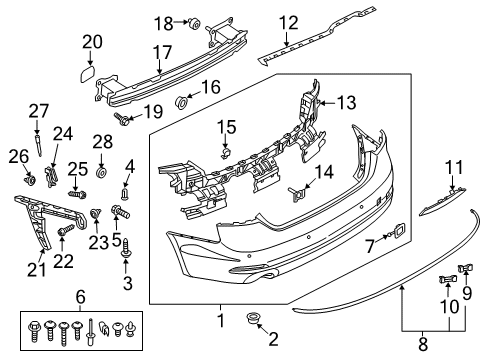 2018 Audi A5 Quattro Reflector Diagram for 8W6-945-106-A