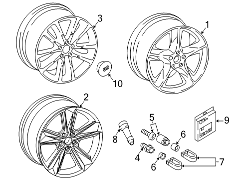 2019 Audi Q7 Wheel, Alloy Diagram for 4M0-601-025-C