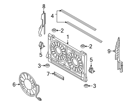 2008 Audi A8 Quattro Cooling System, Radiator, Water Pump, Cooling Fan Diagram 2