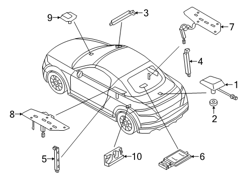 2021 Audi TT Quattro Gps Antenna Diagram for 8S7-035-503-B