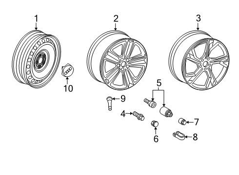 2019 Audi RS5 Sportback Wheel, Alloy Diagram for 8W0-601-025-CS