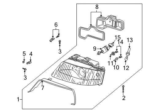 2004 Audi Allroad Quattro Headlamps, Headlamp Washers/Wipers Diagram 1