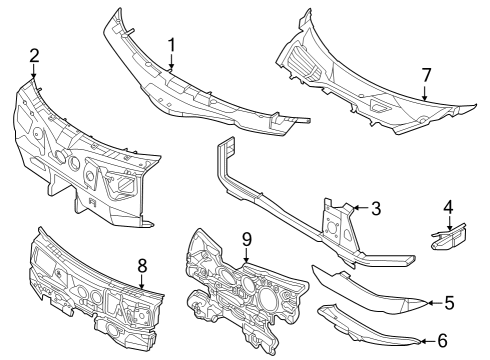 2022 Audi e-tron GT Dash Panel Diagram for 9J1-806-430-Y
