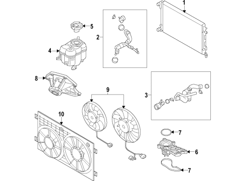 2022 Audi Q7 Cooling System, Radiator, Water Pump, Cooling Fan Diagram 6