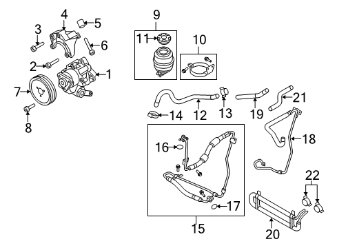 2009 Audi A4 Quattro P/S Pump & Hoses, Steering Gear & Linkage Diagram 6