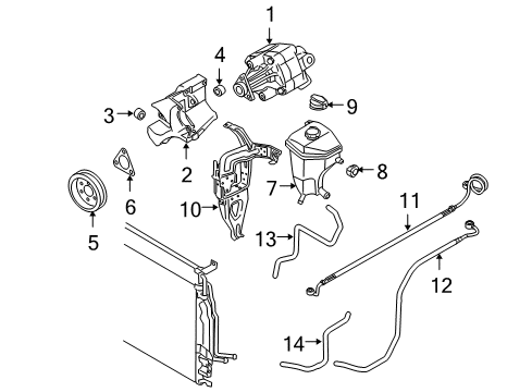 2005 Audi A8 Quattro P/S Pump & Hoses, Steering Gear & Linkage Diagram 2