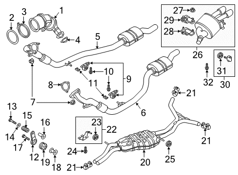 2022 Audi S5 Exhaust Components Diagram 2