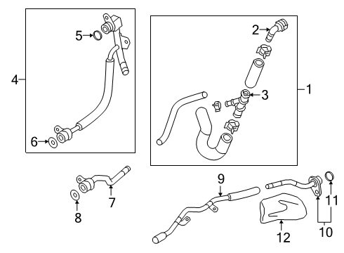 2022 Audi TTS Quattro Water Hose Assembly Diagram for 5Q0-122-073-AB