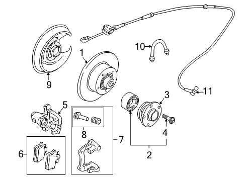2007 Audi A4 Brake Components, Brakes Diagram 3