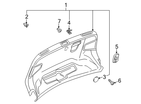 2017 Audi A3 Interior Trim - Trunk Lid Diagram 1