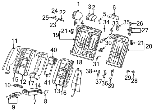 2005 Audi A4 Quattro Rear Seat Components Diagram 3