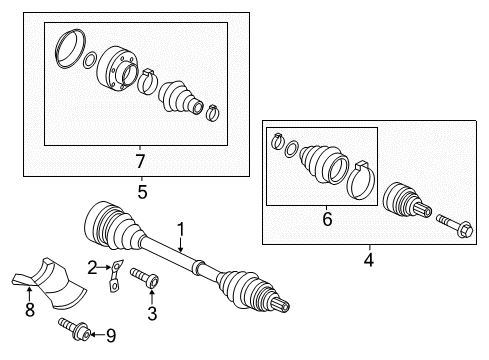 2015 Audi RS7 Drive Axles - Rear Diagram 1