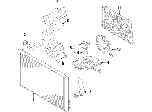 2007 Audi S8 Reservoir Tank Diagram for 4E0-121-403-H