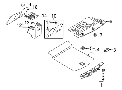 2021 Audi A8 Quattro Interior Trim - Rear Body Diagram 1