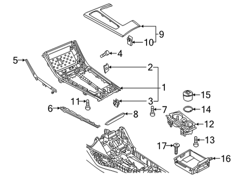 2022 Audi RS7 Sportback Console Diagram 3
