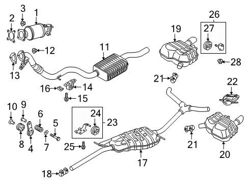 2020 Audi A5 Quattro Exhaust Components Diagram 2
