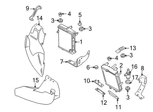 2008 Audi S4 Radiator & Components Diagram 1